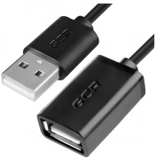 Удлинитель Greenconnect 0.3m USB 2.0, AM/AF, черный, 28/28 AWG, GCR-UEC6M-BB2S-0.3m, экран, армированный, морозостойкий                                                                                                                                   