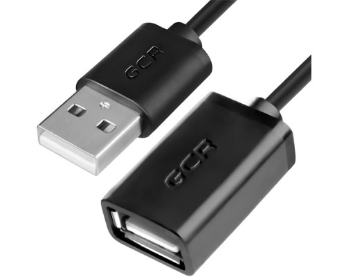 Удлинитель Greenconnect 0.3m USB 2.0, AM/AF, черный, 28/28 AWG, GCR-UEC6M-BB2S-0.3m, экран, армированный, морозостойкий