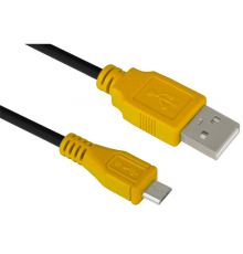 Кабель Greenconnect  0.5m USB 2.0, AM/microB 5pin, черный, желтые коннекторы, 28/28 AWG, экран, армированный, морозостойкий, GCR-UA3MCB1-BB2S-0.5m                                                                                                        