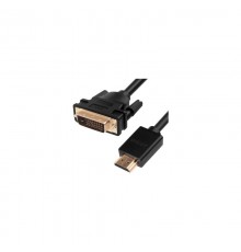 Кабель Greenconnect  HDMI-DVI 5.0m черный, OD7.3mm, 28/28 AWG, позолоченные контакты, 19pin AM / 24+1M AM double link, GCR-HD2DVI1-5.0m, тройной экран                                                                                                    