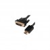 Кабель Greenconnect  HDMI-DVI 5.0m черный, OD7.3mm, 28/28 AWG, позолоченные контакты, 19pin AM / 24+1M AM double link, GCR-HD2DVI1-5.0m, тройной экран