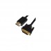 Кабель Greenconnect  HDMI-DVI 5.0m черный, OD7.3mm, 28/28 AWG, позолоченные контакты, 19pin AM / 24+1M AM double link, GCR-HD2DVI1-5.0m, тройной экран