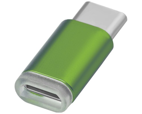 Переходник Greenconnect  USB Type C на micro USB 2.0, M/F, Greenconnect, зелёный, GCR-UC3U2MF-Green
