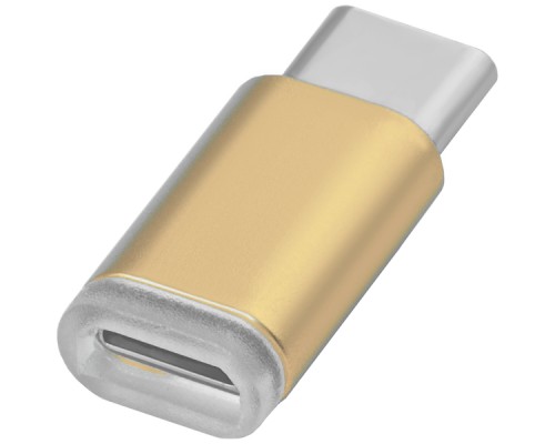 Переходник Greenconnect  USB Type C на micro USB 2.0, M/F, Greenconnect, золотистый, GCR-UC3U2MF-G