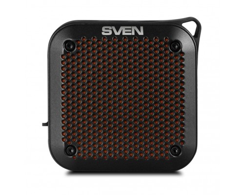 Портативная акустическая система SVEN PS -88, черный (7 Вт, Waterproof (IPx7), TWS, Bluetooth, microSD, карабин, 1500мА*ч)