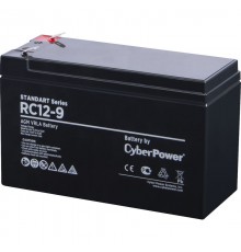 Аккумулятор сменный Battery CyberPower Standart series RС 12-9, voltage 12V, capacity (discharge 20 h) 9Ah, max. discharge current (5 sec) 130A, max. charge current 2.4A, lead-acid type AGM, terminals F2, LxWxH 151x65x94mm., full height with terminal