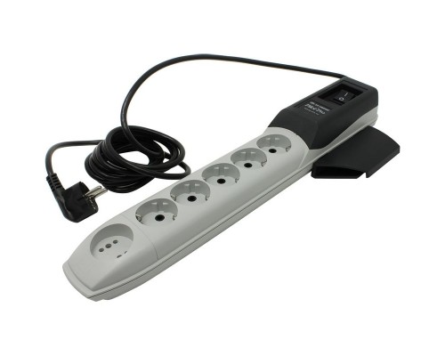 Сетевой фильтр Surge protector Pilot PRO GP 6 outlets (5 euro + 1 without ground) 10A / 2.2kVt, 1.8m, automatic circuit-breaker