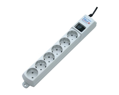 Сетевой фильтр Surge protector ZIS Pilot S 10m, 6 outlets (5+1), white