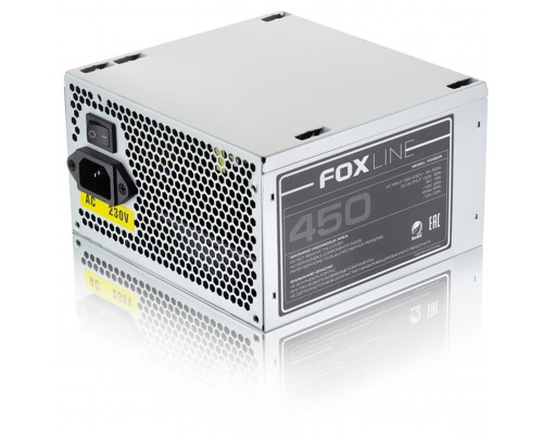 Блок питания Power Supply Foxline, 450W, ATX, NOPFC, 120FAN, 2xSATA, 2xPATA, 1xFDD, 24+4