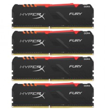 Оперативная память Kingston 64GB 2400MHz DDR4 CL15 DIMM (Kit of 4) HyperX FURY RGB                                                                                                                                                                        