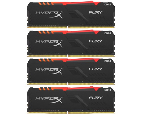 Оперативная память Kingston 64GB 2400MHz DDR4 CL15 DIMM (Kit of 4) HyperX FURY RGB