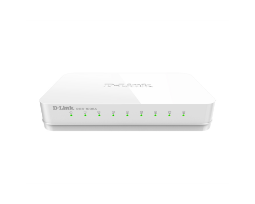 D-Link DGS-1008A/D2A, L2 Unmanaged Switch with 8 10/100/1000Base-T ports.8K Mac address,Auto-sensing, 802.3x Flow Control, Stand-alone, Auto MDI/MDI-X for each port, Plastic case.Manual + External P