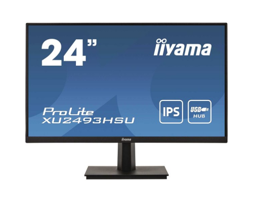 Монитор жидкокристаллический Iiyama Монитор LCD 23.8'' 16:9 1920х1080(FHD) IPS, nonGLARE, 250cd/m2, H178°/V178°, 1000:1, 80М:1, 16.7M, 4ms, VGA, HDMI, DP, USB, Tilt, Speakers, 3Y, Black