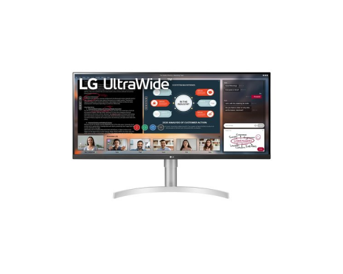 Монитор жидкокристаллический LG Монитор LCD 34'' [21:9] 2560х1080(UW-UXGA) IPS, nonGLARE, 400cd/m2, H178°/V178°, 1000:1, 16.7M, 5ms, 2xHDMI, DP, Height adj, Tilt, Speakers, Audio out, 2Y, White