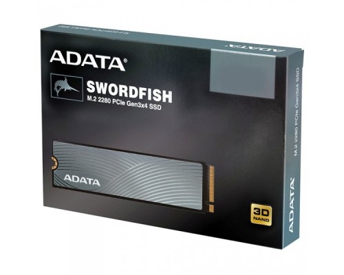 Накопитель SSD. M.2 2280 1TB ADATA SWORDFISH Client SSD ASWORDFISH-1T-C PCIe Gen3x4 with NVMe, 1800/1400, IOPS 180/180K, MTBF 1.8M, 3D TLC, 480TBW, 0.263DWPD, RTL (778280)