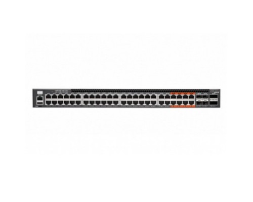 Коммутатор 4610-54P-O-AC-Fv1 Edge-corE 48-Port GE RJ45 port w/ POE+, incl. 8 ports UPOE, 4x10G SFP+, 2 port QSFP+ by DAC or 20G QSFP+ Transceiver, Broadcom Helix 4, Dual-core ARM Cortex A9 1GHz, dual 110-230VAC 920W hot-swappable PSUs, one fixed syst