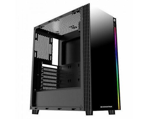 Корпус компьютерный Poseidon  EN42272 ATX, USB3.0x2, USB2.0x2, Front & LeftTempered Glass, Front Rainbow LED Stripe, CY120Fansx4 (Fx3 & Rx1)