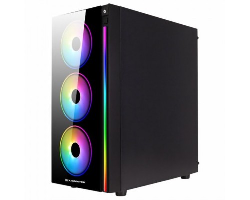 Корпус компьютерный Poseidon  EN42272 ATX, USB3.0x2, USB2.0x2, Front & LeftTempered Glass, Front Rainbow LED Stripe, CY120Fansx4 (Fx3 & Rx1)