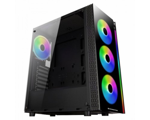 Корпус компьютерный Poseidon  EN42272 ATX, USB3.0x2, USB2.0x2, Front & LeftTempered Glass, Front Rainbow LED Stripe, CY120Fansx4 (Fx3 & Rx1)