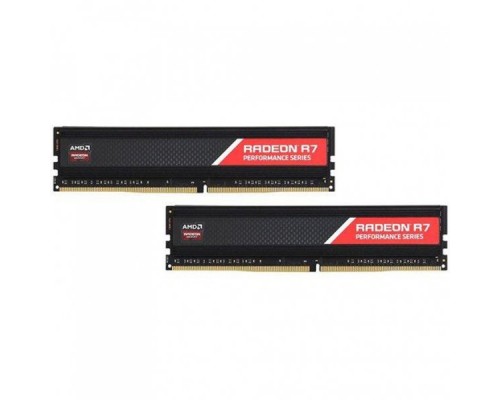 Модуль памяти 16GB AMD Radeon™ DDR4 2400 DIMM R7 Performance Series Black Gaming Memory R7S416G2400U2K Non-ECC, CL16, 1.2V, Heat Shield, Kit (2x8GB), RTL
