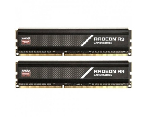 Модуль памяти 16GB AMD Radeon™ DDR4 3200 DIMM R9 Gamers Series Black Gaming Memory R9S416G3206U2K Non-ECC, CL16,  1.35V, Heat Shield, Kit (2x8GB), RTL
