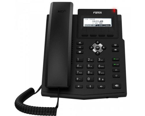 Телефон IP X1SP Fanvil IP телефон 2 линии, ч/б экран c подсветкой, HD, Opus, 10/100 Мбит/с, PoE
