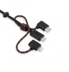 Универсальный зарядный кабель 3 в 1 Moshi Universal Cable. Разъемы Lightning, USB-C и Micro USB. Длина 1 м.                                                                                                                                               