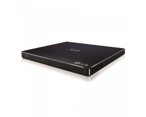 Привод LG Blu-ray BD-RE DL External Slim ODD BP55EB40 USB 2.0, M-DISC 4x, BD-R 6x, BD-R DL 6x, BD-RE 2x, DVD±R 8x, DVD±RW 8/6x, DVD±R DL 6x, DVD-RAM 5x, CD-RW 24x, CD-R 24x, DVD-ROM 8x, CD 24x, M-DISC, BDXL, Black, Retail