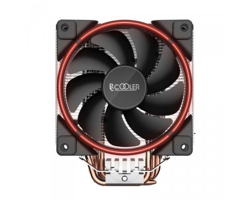 Вентилятор PCCooler GI-X5R  S775/115X/AM2/AM3/AM4 (TDP 160W, вент-р 120мм с PWM, Red LED FAN, 5 тепловых трубок 6мм, 1000-1800RPM, 26.5dBa)  (0729)