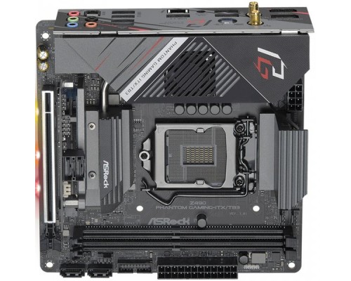 Материнская плата Z490 PHANTOM GAMING-ITX/TB3, Socket 1151, Intel®Z490, 2xDDR4-2933, HDMI+DP, 1xPCI-Ex16, 4xSATA3 (RAID 0/1/5/10), 2xM.2, 8 Ch Audio, 1x2,5GLan, WiFi, (2+2)xUSB2.0, (5+2)xUSB3.2, (1+0)xUSB3.2 Type-C™, 1xPS/2, Mini-ITX, RTL,