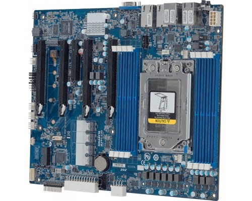 Материнская плата Motherboard Gigabyte MZ01-CE0 E-ATX  AMD EPYC; 8 x DIMMs; 2x 10Gb/s BASE-T LAN ports (Intel® X550-AT2); 4 x SlimSAS (for 16 x SATA 6Gb/s) ports; Ultra-Fast M.2 with PCIe Gen3 x4 interface; Up to 5x PCIe Gen3 exp. slots; Aspeed® AST2