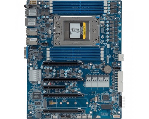 Материнская плата Motherboard Gigabyte MZ01-CE0 E-ATX  AMD EPYC; 8 x DIMMs; 2x 10Gb/s BASE-T LAN ports (Intel® X550-AT2); 4 x SlimSAS (for 16 x SATA 6Gb/s) ports; Ultra-Fast M.2 with PCIe Gen3 x4 interface; Up to 5x PCIe Gen3 exp. slots; Aspeed® AST2