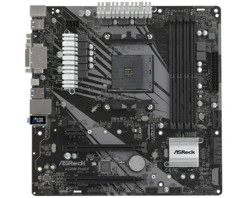 Материнская плата A320M PRO4-F, Socket AM4, AMD A320, 4xDDR4-3200, D-SUB+DVI-D+HDMI, 2xPCI-Ex16, 1xPCI-Ex1, 4xSATA3(RAID 0/1/10), 2xM.2, 8 Ch Audio, GLan, (2+4)xUSB2.0, (4+2)xUSB3.1, 1xUSB3.1 Type-C™, 2xPS/2, mATX, RTL,