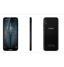 Смартфон Doogee Doogee X90 Black, 6.1'' 19:9 600x1280, 1.3GHz, 4 Core, 1GB RAM, 16GB, up to 128GB flash, 5Mpix+8Mpix/5Mpix, 2 Sim, 2G, 3G, BT, Wi-Fi, GPS, Micro-USB, 3400mAh, Android 9.0 (Pie), 150g, 153.9x72.8x9.9, 