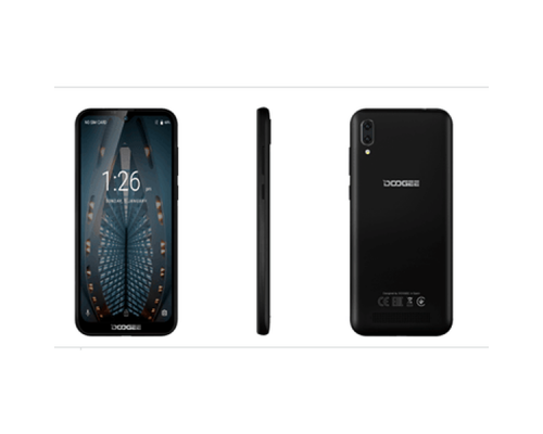 Смартфон Doogee Doogee X90 Black, 6.1'' 19:9 600x1280, 1.3GHz, 4 Core, 1GB RAM, 16GB, up to 128GB flash, 5Mpix+8Mpix/5Mpix, 2 Sim, 2G, 3G, BT, Wi-Fi, GPS, Micro-USB, 3400mAh, Android 9.0 (Pie), 150g, 153.9x72.8x9.9, 