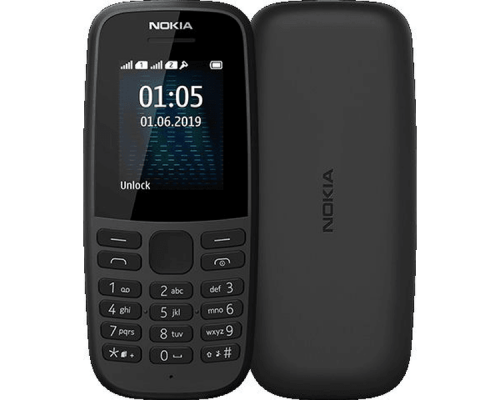 Телефон сотовый Nokia 105 DS TA-1174 Black, 1.77'' 160x120, 4MB RAM, 4MB, 2 Sim, Micro-USB, 800mAh, S30+, 73,02 г, 119 ммx49,2 ммx14,4 мм