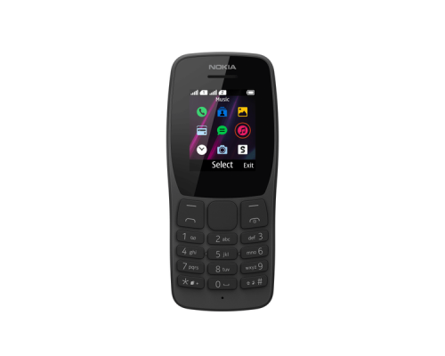 Телефон сотовый Nokia 110 DS TA-1192 Black, 1.77'' 160x120, 4MB RAM, 4MB, up to 32GB flash, 0,3Mpix, 2 Sim, Micro-USB, 800mAh, S30+, 115,15 ммx49,85 ммx14,3 мм, Процессор SPRD 6531E