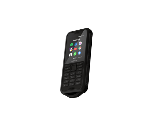 Телефон сотовый Nokia 800 DS TA-1186 BLACK, 2.4'' 320x240, 512 МБ, 4GB, up to 32GB flash, 2Mpix, 2 Sim, 2G, 3G, LTE, BT v4.1, Wi-Fi, GPS, Micro-USB, 2100mAh, KaiOS, 161g, 145,4 ммx62,1 ммx16,11 мм, Предусмотренная защита от воды и пыли (IP68)