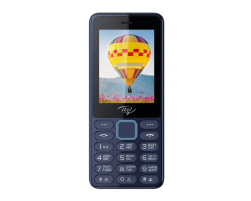 Телефон сотовый Itel Blue, 2.4'', 4MB RAM, 4MB, up to 32GB flash, 0.08Mpix, 2 Sim, 2G, BT v3.0, Micro-USB, Nucleus OS 2.1, 119 ммx51 ммx14,2 мм