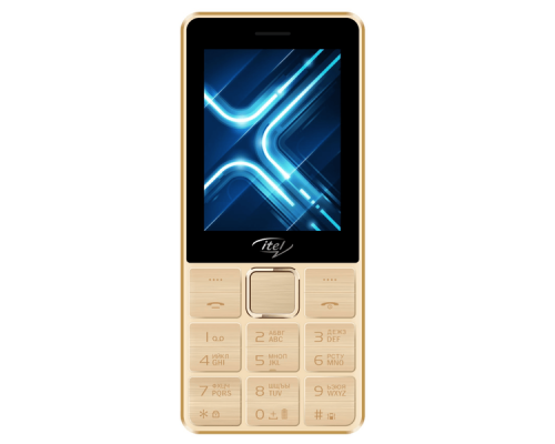 Телефон сотовый Itel Champagne Gold, 2.8'' 320x240, 64MB RAM, 64MB, up to 32GB flash, 0,3Mpix, 2 Sim, 2G, BT v2.1, Micro-USB, 4000mAh, Mocor 12, 143.5g, 136 ммx59 ммx13,5 мм