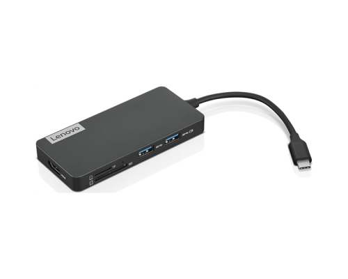 Переходник Lenovo USB-C 7-in-1 Hub - 2xUSB 3.0, 1xUSB 2.0, 1xHDMI 1.4, 1xTF Card Reader, 1xSD Card Reader, 1xUSB-C Charging Port, by pass to charge Notebook, MAX POW 15W(Max load for USB port)