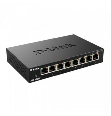 Коммутатор DGS-1008D/J3B L2 Unmanaged Switch with 8 10/100/1000Base-T ports.8K Mac address, Auto-sensing, 802.3x Flow Control, Stand-alone, Auto MDI/MDI-X for each port, 802.1p QoS, D-link Green technology, Metal case.Manual + External Power supply i