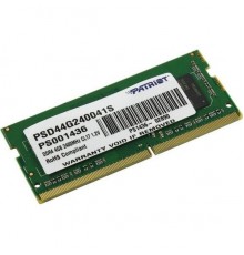 Модуль памяти для ноутбука SODIMM 4GB PC19200 DDR4 PSD44G240041S PATRIOT                                                                                                                                                                                  