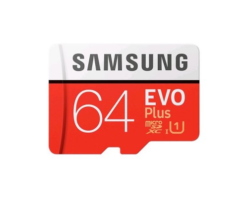 Карта памяти MicroSDXC 64GB Samsung EVO Plus Class 10 (UHS-I U1) + SD адаптер MB-MC64HA/RU