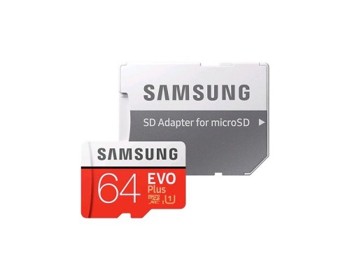 Карта памяти MicroSDXC 64GB Samsung EVO Plus Class 10 (UHS-I U1) + SD адаптер MB-MC64HA/RU