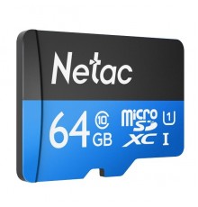 Карта памяти MicroSDXC 64GB  Netac Class 10 UHS-I U1 P500 Standart + адаптер  [NT02P500STN-064G-R]                                                                                                                                                        