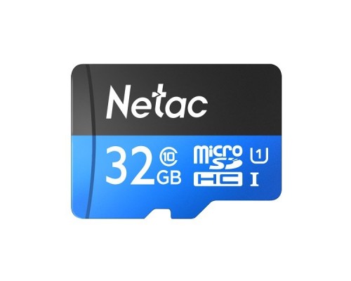 Карта памяти MicroSDHC 32GB  Netac Class 10 UHS-I U1 P500 Standart  + адаптер  [NT02P500STN-032G-R]