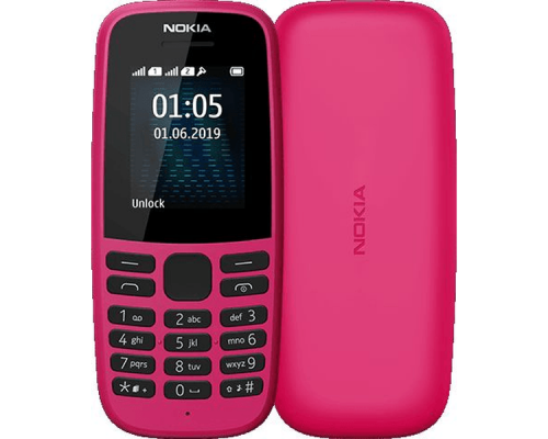 Телефон сотовый Nokia 105 SS TA-1203 Pink, 1.77'' 160x120, 4MB RAM, 4MB, 1 Sim, 2G, Micro-USB, 800mAh, 74,04 г, 119 ммx49,2 ммx14,4 мм