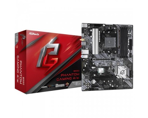 Материнская плата B550 PHANTOM GAMING 4/AC, Socket AM4, AMD B550, 4xDDR4-3200, HDMI, 2xPCI-Ex16, 2xPCI-Ex1, 6xSATA3(RAID 0/1/10), 2xM.2, 8 Ch Audio, 1xGLan, WiFi, (0+4)xUSB2.0, (6+2)xUSB3.2, 1xPS/2, ATX, RTL,