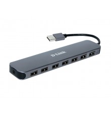 Разветвитель D-Link DUB-H7/E1A, 7-port USB 2.0 Hub.7 downstream USB type A (female) ports, 1 upstream USB type A (male), support Mac OS, Windows XP/Vista/7/8/10, Linux, support USB 1.1/2.0, fast charge mode.Powe                                       